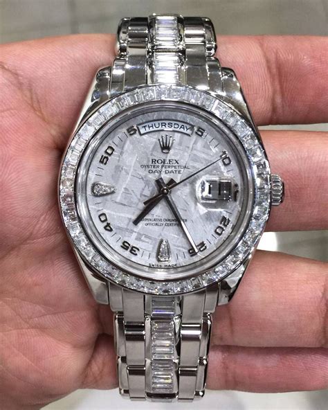 rolex pearlmaster with large diamonds on bracelet|platinum rolex with diamonds.